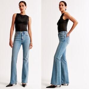 Abercrombie & fitch the flare ultra high rise jeans Sz 27 Medium wash Y2K 90'S